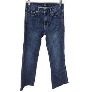 Gap Mid Rise Perfect Bootcut Jeans Women's Size 27R Raw Hem Western Workwear